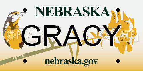 GRACY Nebraska License Plate