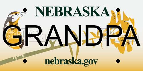 GRANDPA Nebraska License Plate