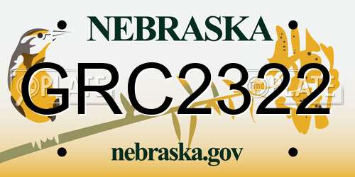 GRC2322 Nebraska License Plate