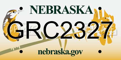 GRC2327 Nebraska License Plate