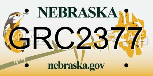 GRC2377 Nebraska License Plate