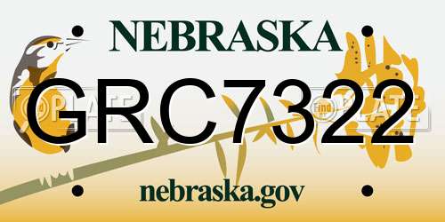 GRC7322 Nebraska License Plate