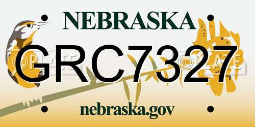GRC7327 Nebraska License Plate