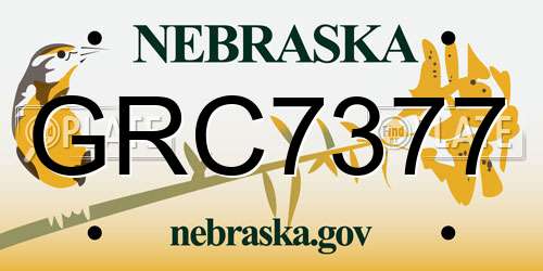 GRC7377 Nebraska License Plate