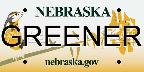 GREENER Nebraska License Plate