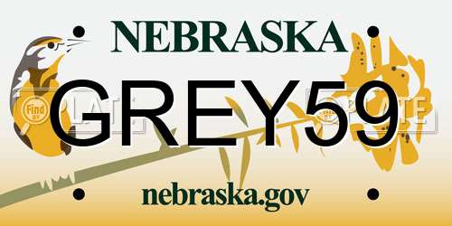 GREY59 Nebraska License Plate