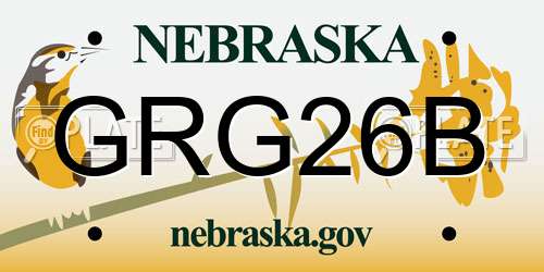 GRG26B Nebraska License Plate