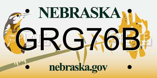 GRG76B Nebraska License Plate