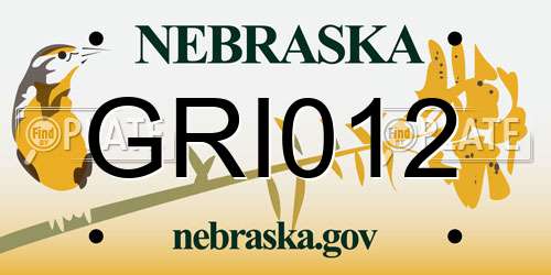 GRI012 Nebraska License Plate