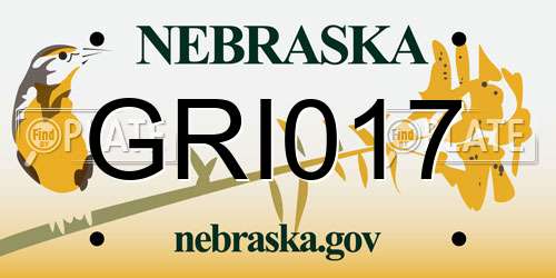 GRI017 Nebraska License Plate