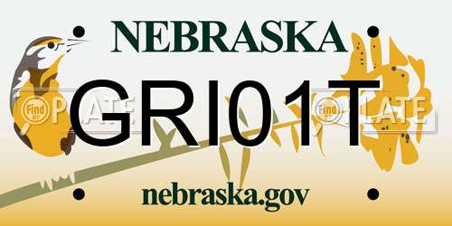 GRI01T Nebraska License Plate