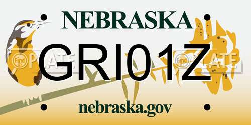 GRI01Z Nebraska License Plate