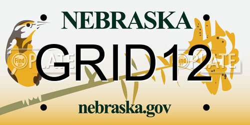 GRID12 Nebraska License Plate
