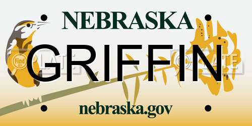 GRIFFIN Nebraska License Plate