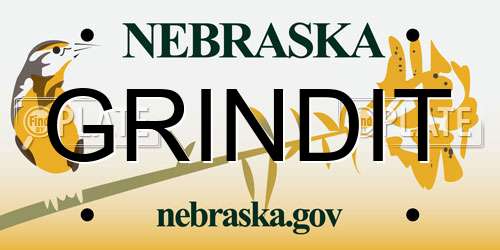 GRINDIT Nebraska License Plate