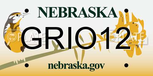 GRIO12 Nebraska License Plate