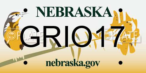 GRIO17 Nebraska License Plate