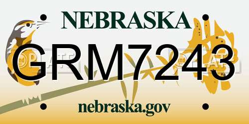 GRM7243 Nebraska License Plate