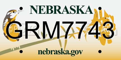 GRM7743 Nebraska License Plate