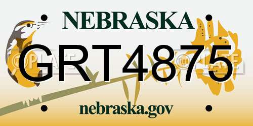 GRT4875 Nebraska License Plate