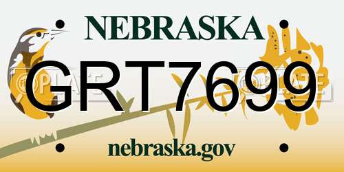 GRT7699 Nebraska License Plate
