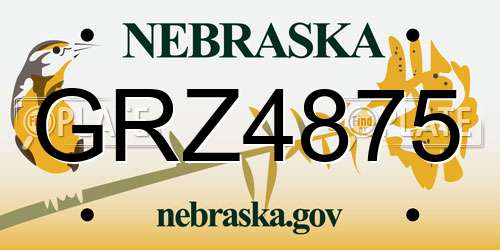 GRZ4875 Nebraska License Plate