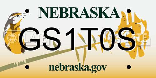 GS1T0S Nebraska License Plate