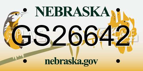 GS26642 Nebraska License Plate