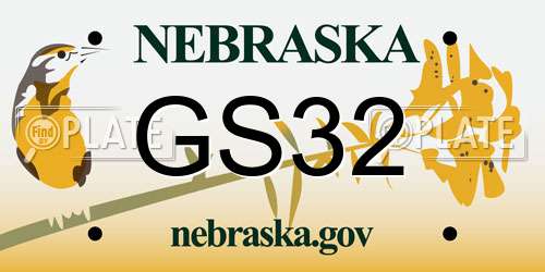 GS32 Nebraska License Plate