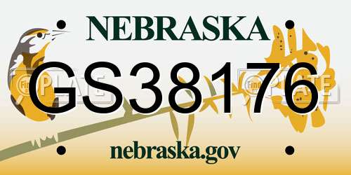 GS38176 Nebraska License Plate