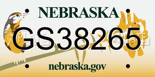 GS38265 Nebraska License Plate