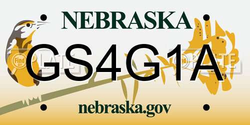 GS4G1A Nebraska License Plate