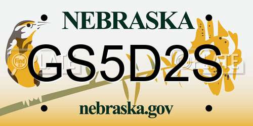 GS5D2S Nebraska License Plate