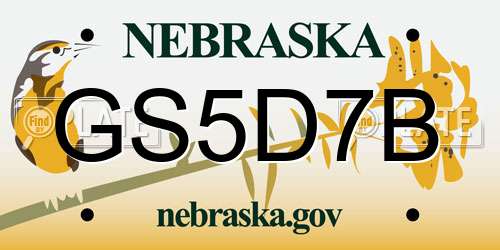 GS5D7B Nebraska License Plate
