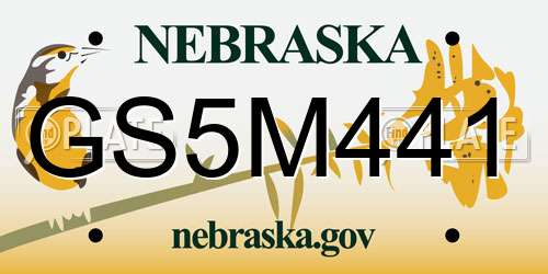 GS5M441 Nebraska License Plate