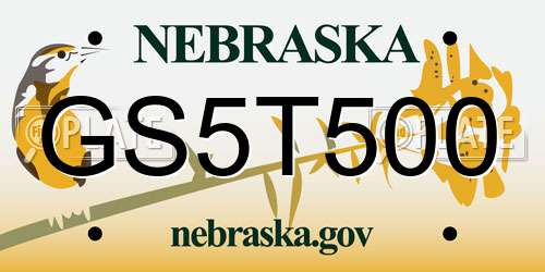 GS5T500 Nebraska License Plate