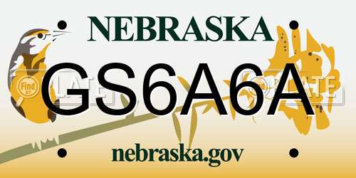 GS6A6A Nebraska License Plate