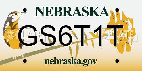 GS6T1T Nebraska License Plate