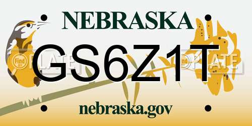 GS6Z1T Nebraska License Plate