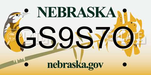 GS9S7O Nebraska License Plate