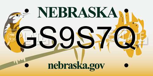 GS9S7Q Nebraska License Plate