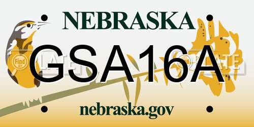 GSA16A Nebraska License Plate