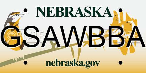GSAWBBA Nebraska License Plate