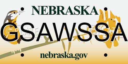 GSAWSSA Nebraska License Plate