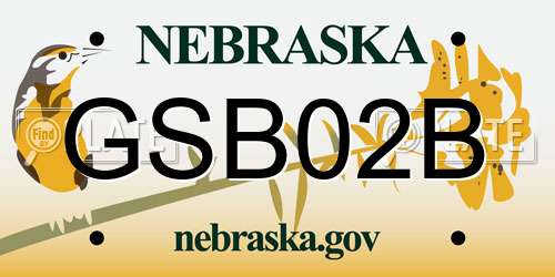 GSB02B Nebraska License Plate