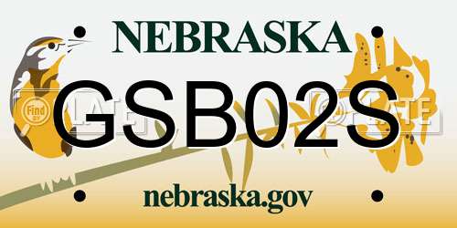 GSB02S Nebraska License Plate