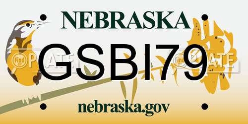GSBI79 Nebraska License Plate
