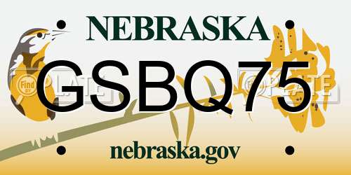 GSBQ75 Nebraska License Plate