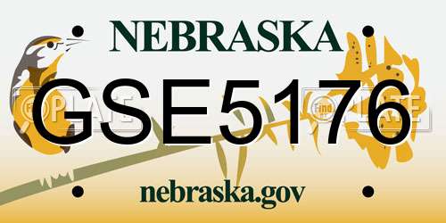 GSE5176 Nebraska License Plate