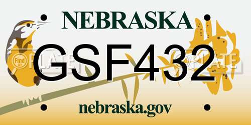 GSF432 Nebraska License Plate